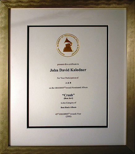 Grammy Nomination - Bon Jovi 'Crush'