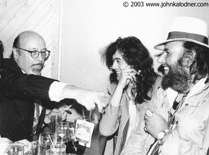 Ahmet Ertegen, Jimmy Page & Peter Grant (Led Zeppelin's Manager) - Publicity Photo by JDK - 1975