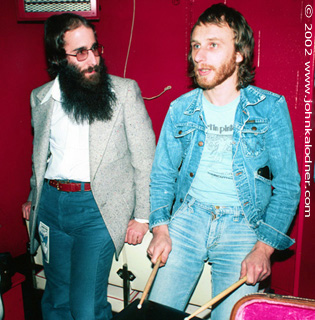 JDK at a concert with Steve Upton (former drummer for Wishbone Ash) - 1975