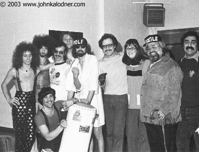 J. Geils Band, Larry Magid and his wife Mickey, Dee Anthony & John Doumanim - Publicity Photo by JDK - 1975