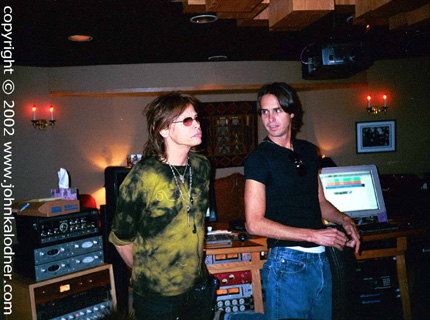 Steven Tyler & Marti Frederiksen - mixing the new Aerosmith song - Girls of Summer - April 2002