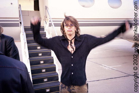 Steven Tyler (getting off the Aero Plane) - January 2002
