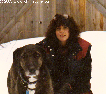 Kathy Schenker (Stings Manager) & her puppy - Vermont - 1974
