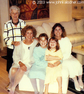 Members of JDKs Family l-r: Grandmother Sarah Feinberg, Mom, Jennifer & Ali (nieces) & Ellen (sister) - 1987