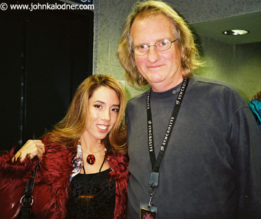 Angela Paul & Jim Chapman (Lighting Director/Designer for Aerosmith) backstage at Aerosmith - New York - November  2003