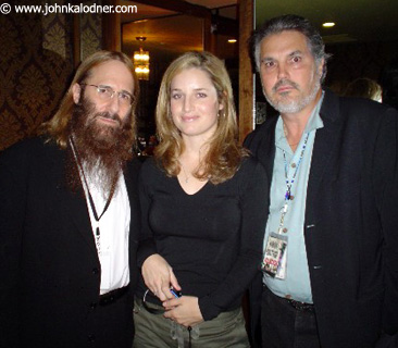 JDK, Monica Cornia (JDKs Assistant) & Charlie Brusco backstage @ Tesla - Los Angeles, CA - April 4th, 2004 