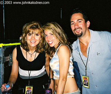 Lynn Mays, Angela Paul & Jimmy Straus backstage at Aerosmith - Philadelphia, PA - August 29th, 2003