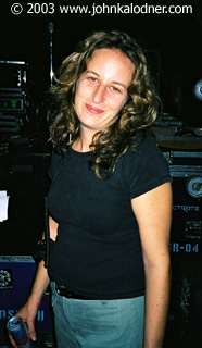 Maya Gas (Aerosmith Production Coordinator) backstage at Aerosmith - Philadelphia, PA - August 29th, 2003