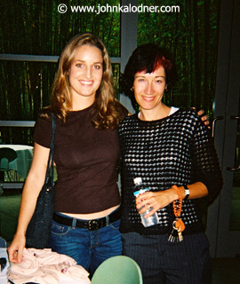 Monica Cornia (JDKs Assistant) & Leslie Langlo (A&R Coordinator) @ the JDK Is Toast Party - Santa Monica, CA -  September 2003