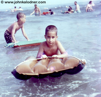 JDK on a floatie at the beach - Margate, NJ - 1956
