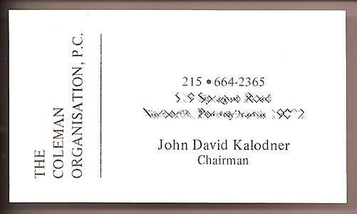 Business Card - The Coleman Organisation
