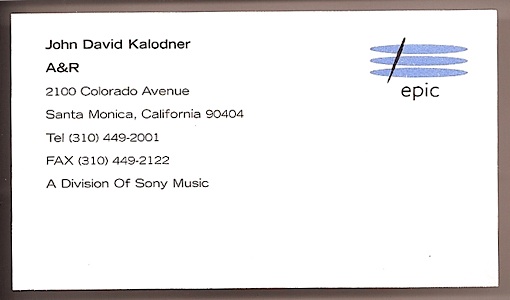 Business Card - Epic Records