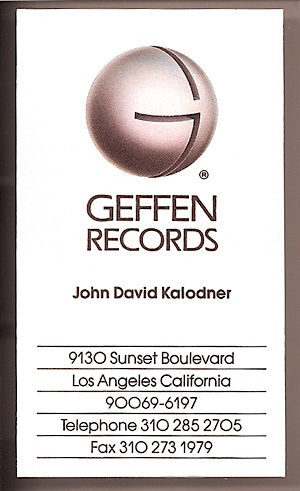 Business Card - Geffen Records